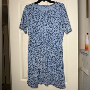 Aerie Blue Heart Leopard Print Dress